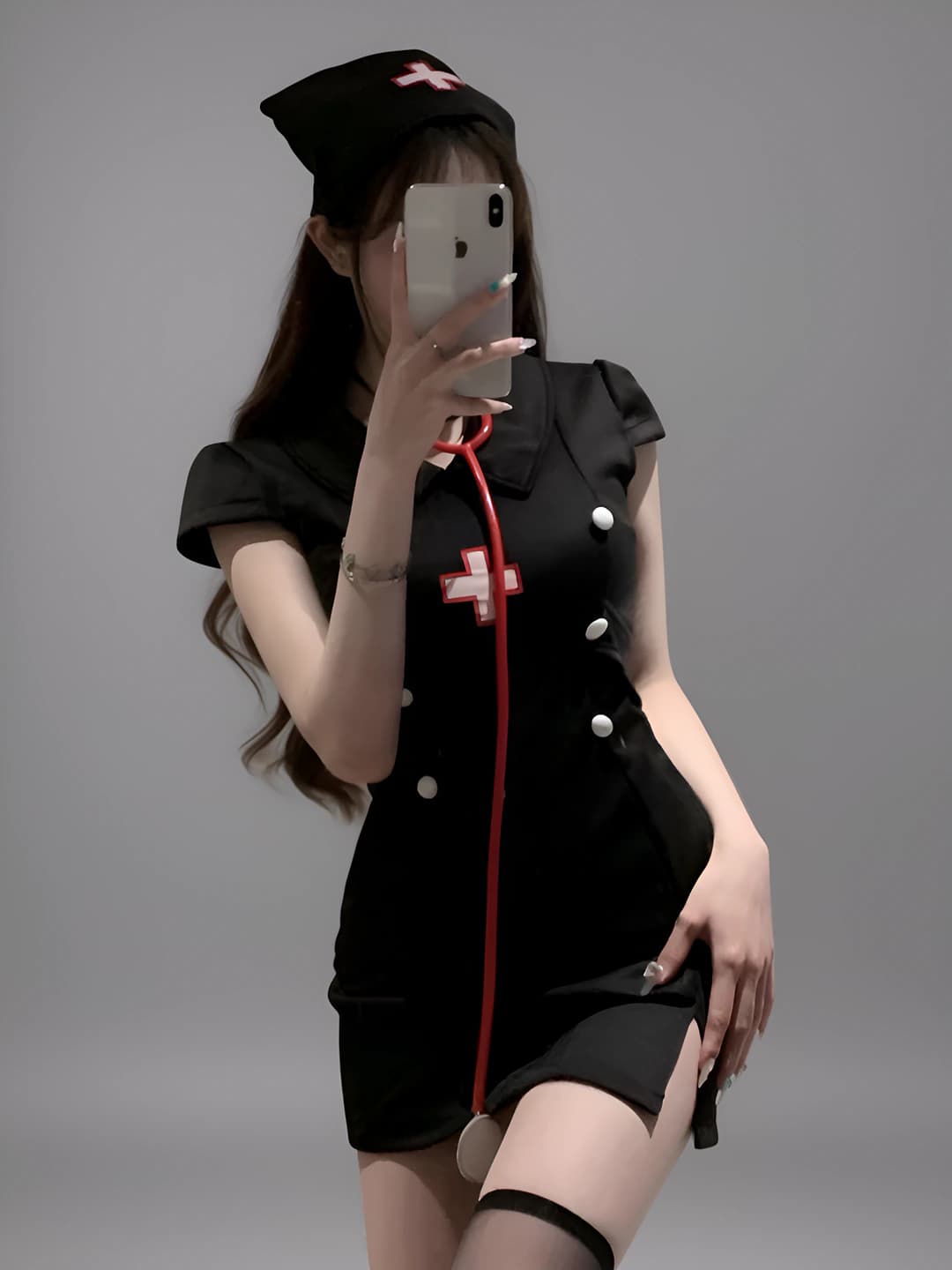 Black nurse (hat + skirt)