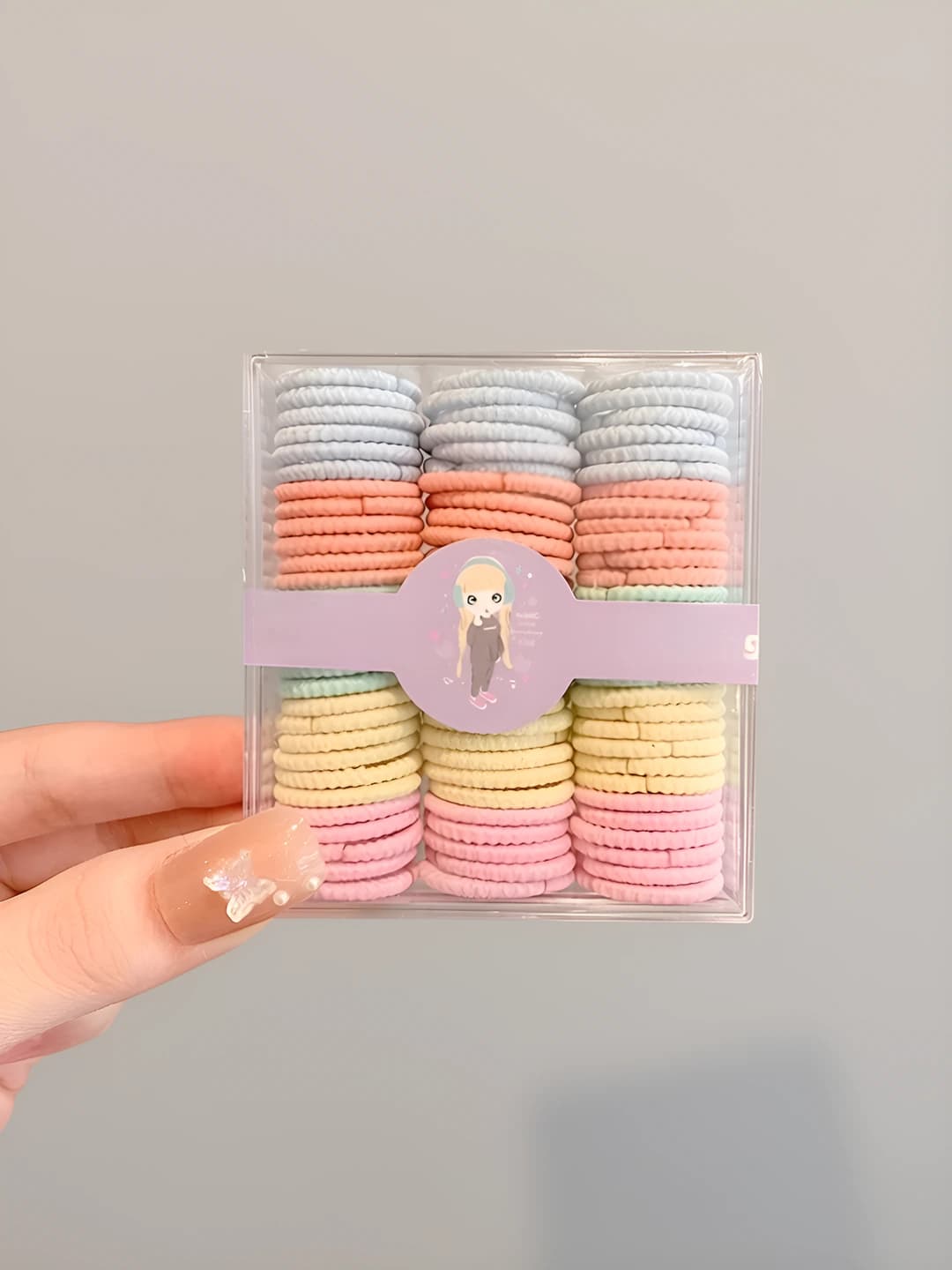 【11】Ribbed spring color thumb ring mixed 90 pcs-outer diameter approx 2 cm