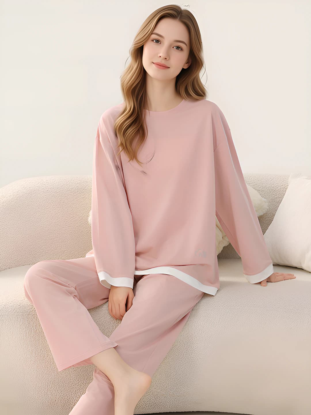 Ayollar uchun pijama to'plami, 2026, lyosell, kalta yeng, uzun shim, bahor-yoz