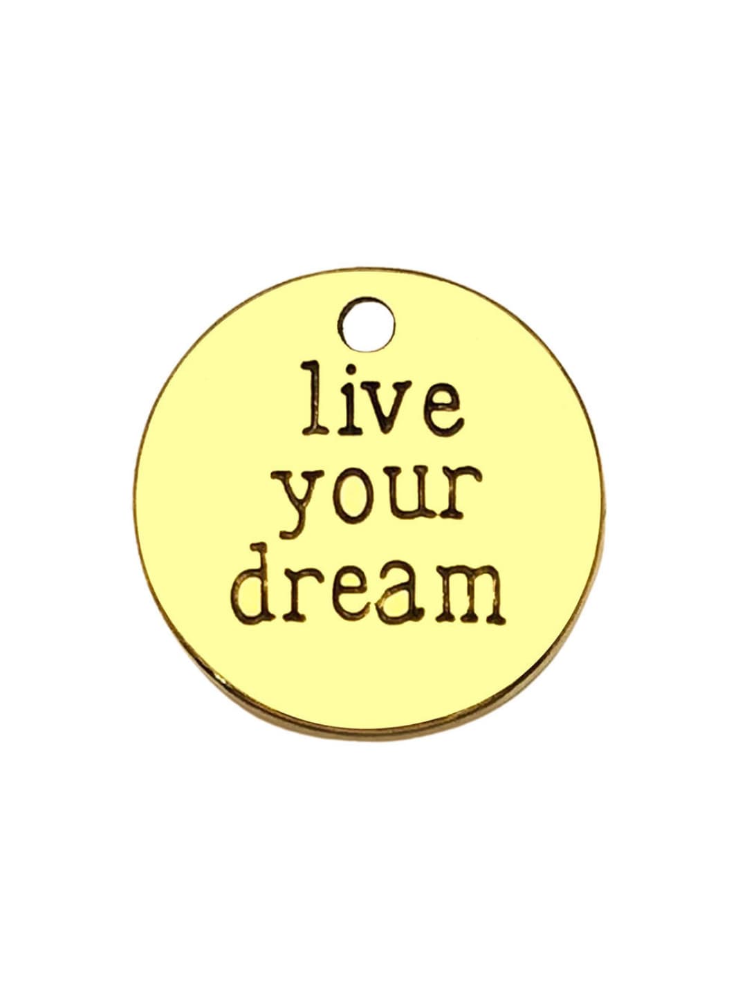 1 pc loveyourdream letter plate, 19x19mm, 2.7g