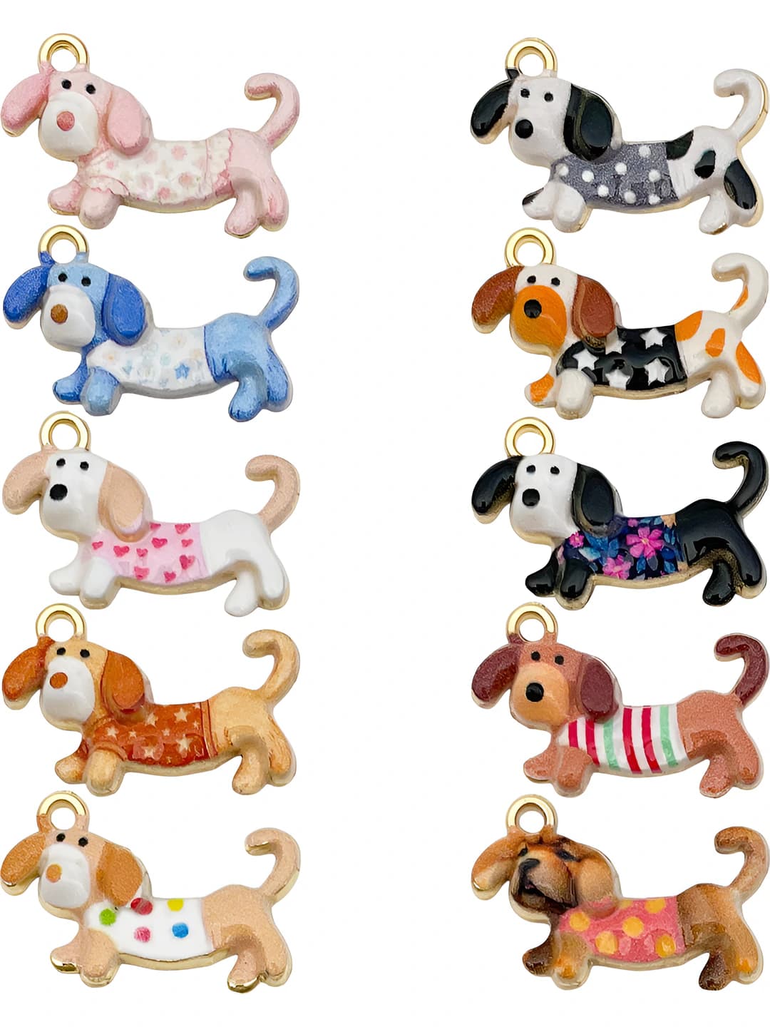 10 pc, mix, dog print, 10 var., 13.8g