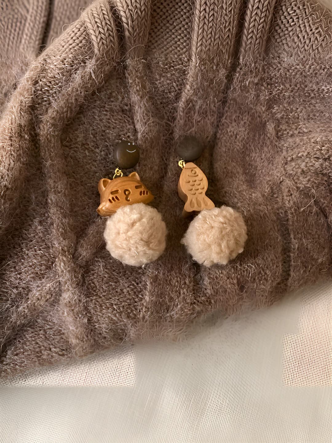Кошка рыбка серьги