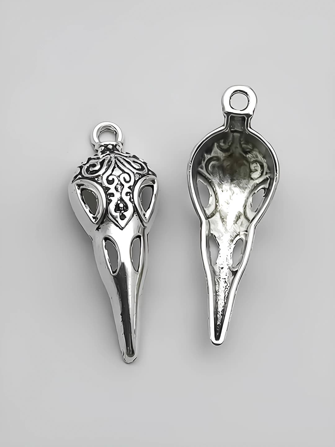 Skull bird head 12x35mm