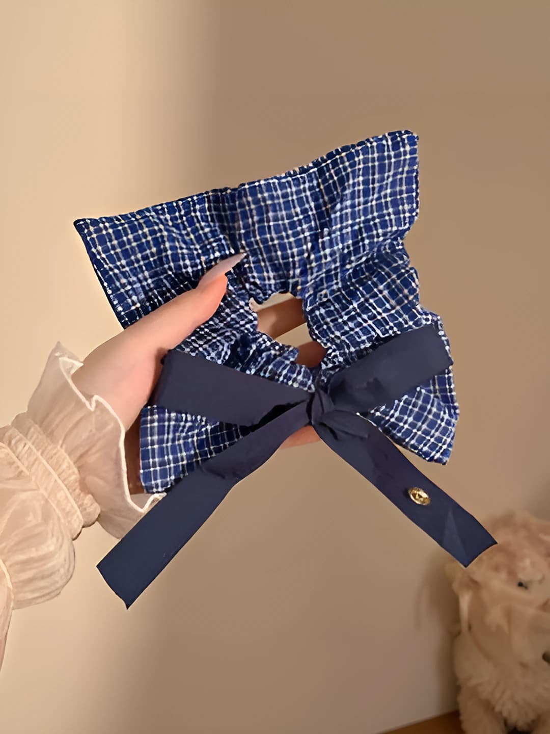 1# Blue plaid square 22 cm