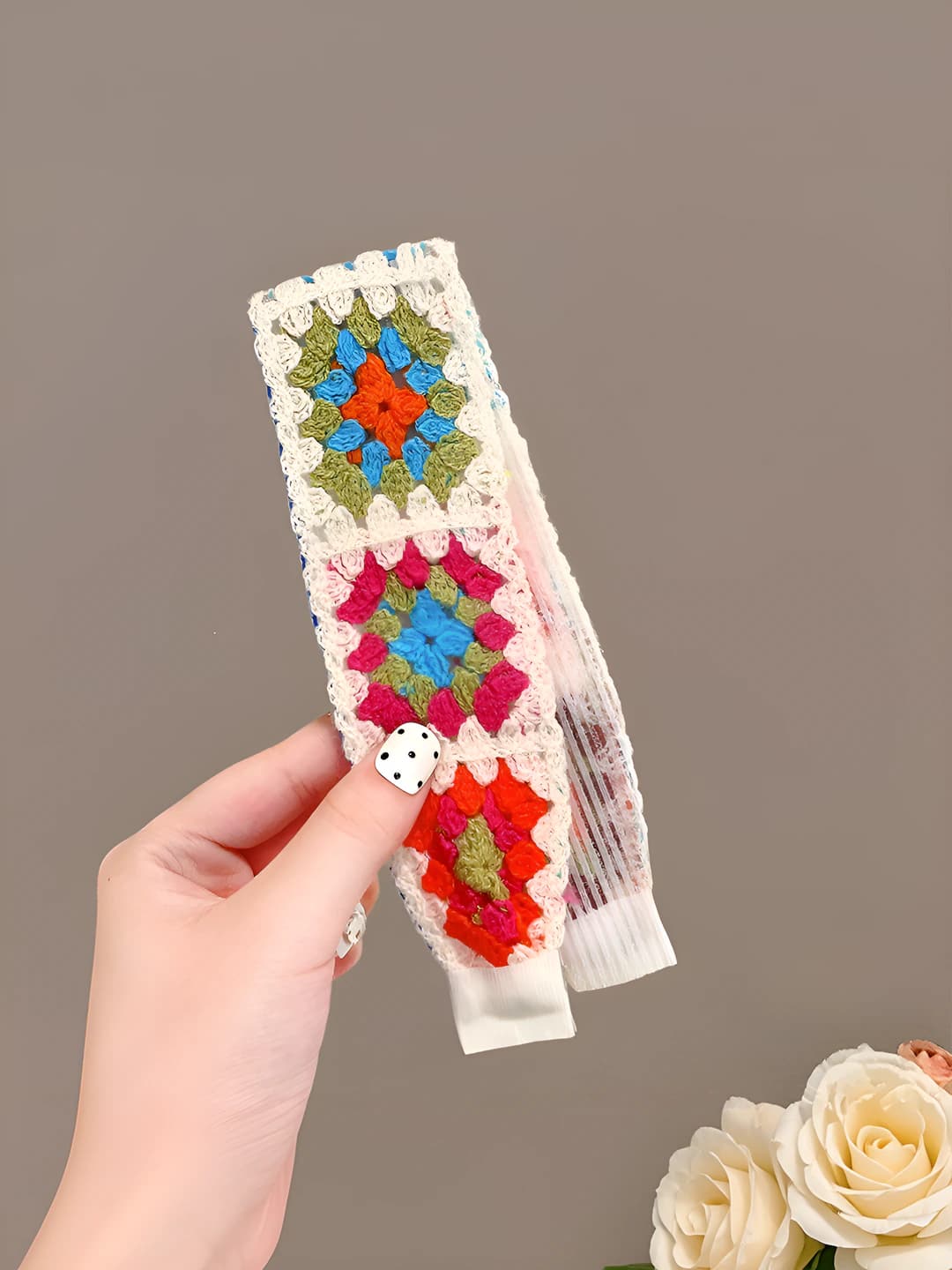 9# Бежевый цветочный вариант 37.5 cm