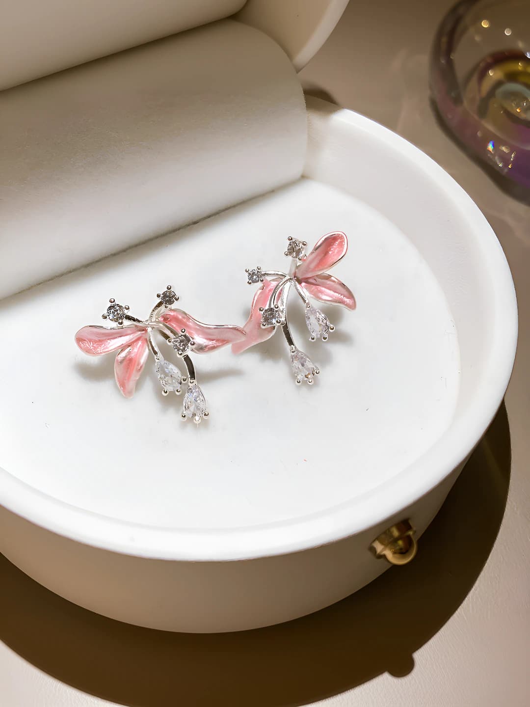 Silver post - Pink