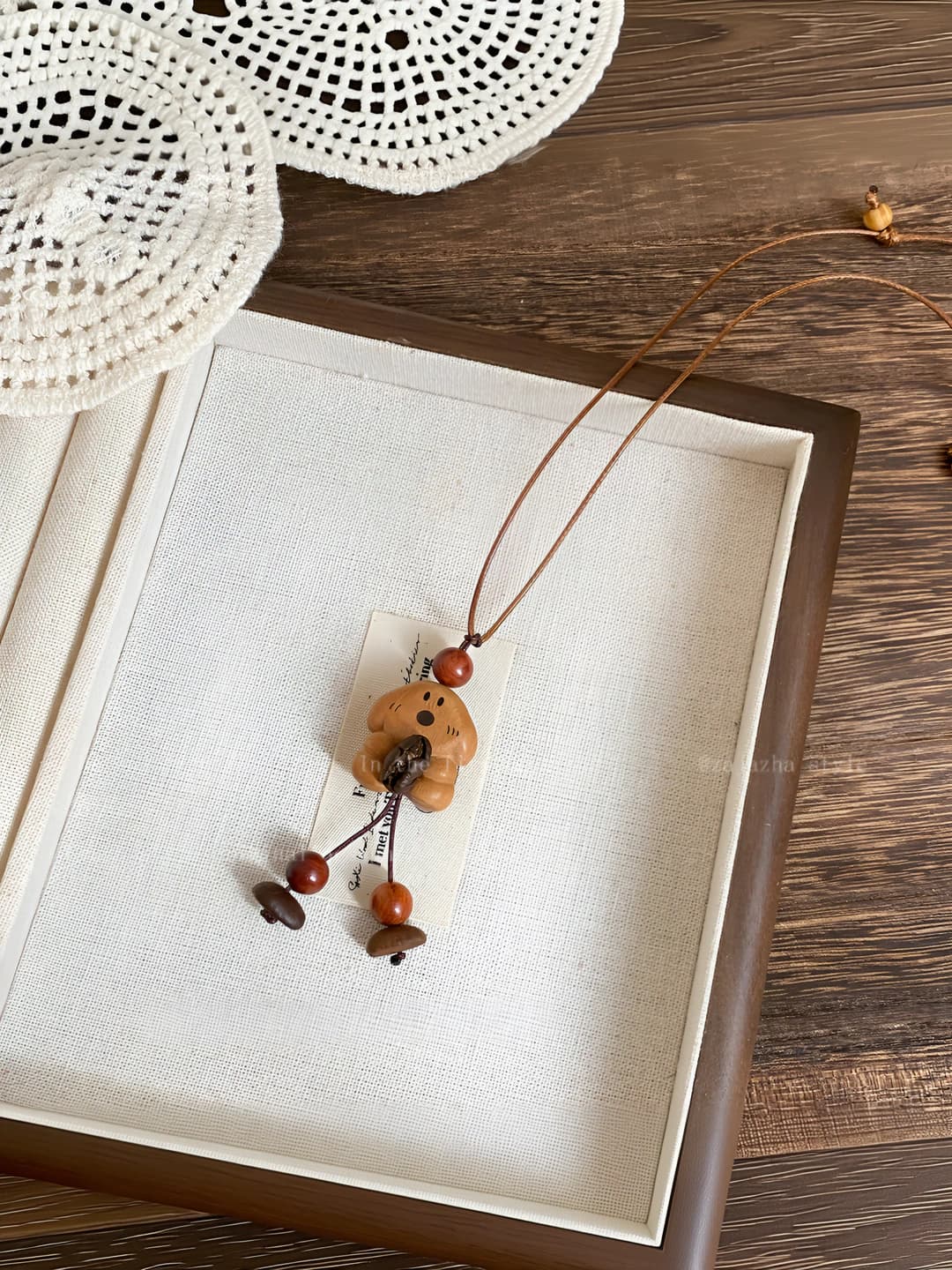 Coffee bean, puppy necklace