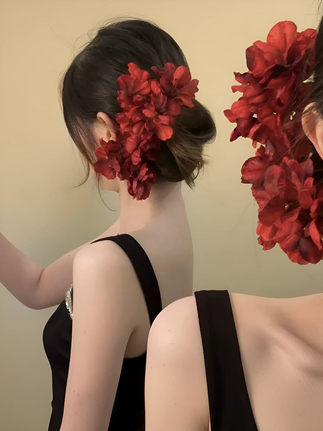 Burning rose - hairpin [2 pcs]