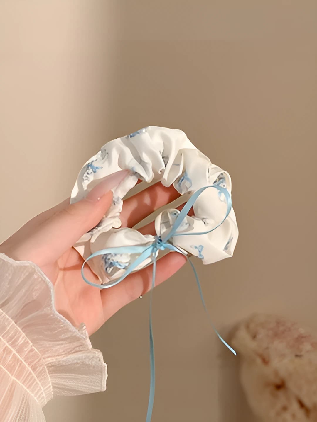 3# Cute cat ribbon scrunchie