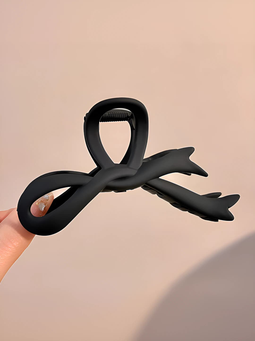 5# Матовый чёрный бантик зажим 11cm
