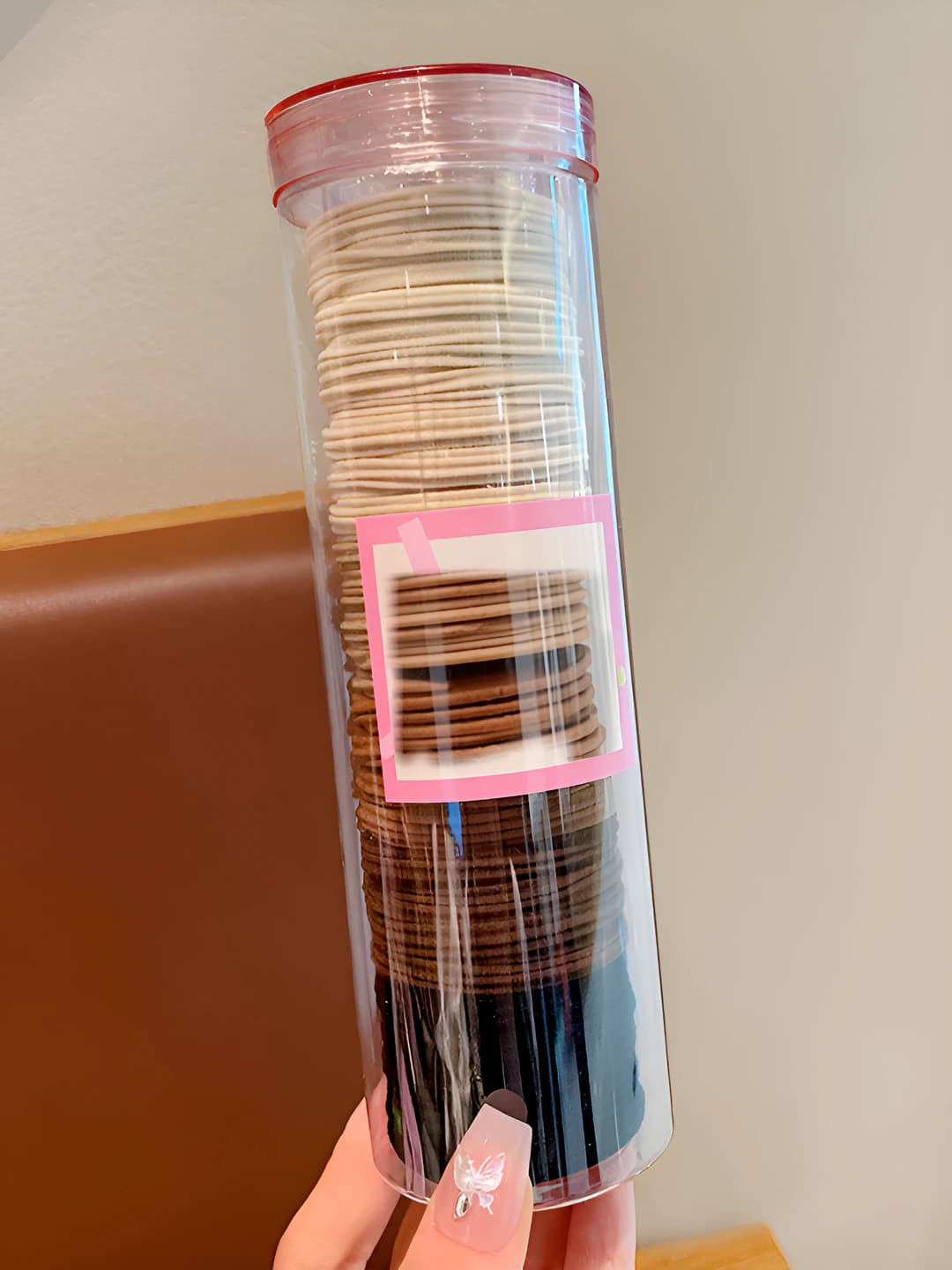 Coffee striped hair ties