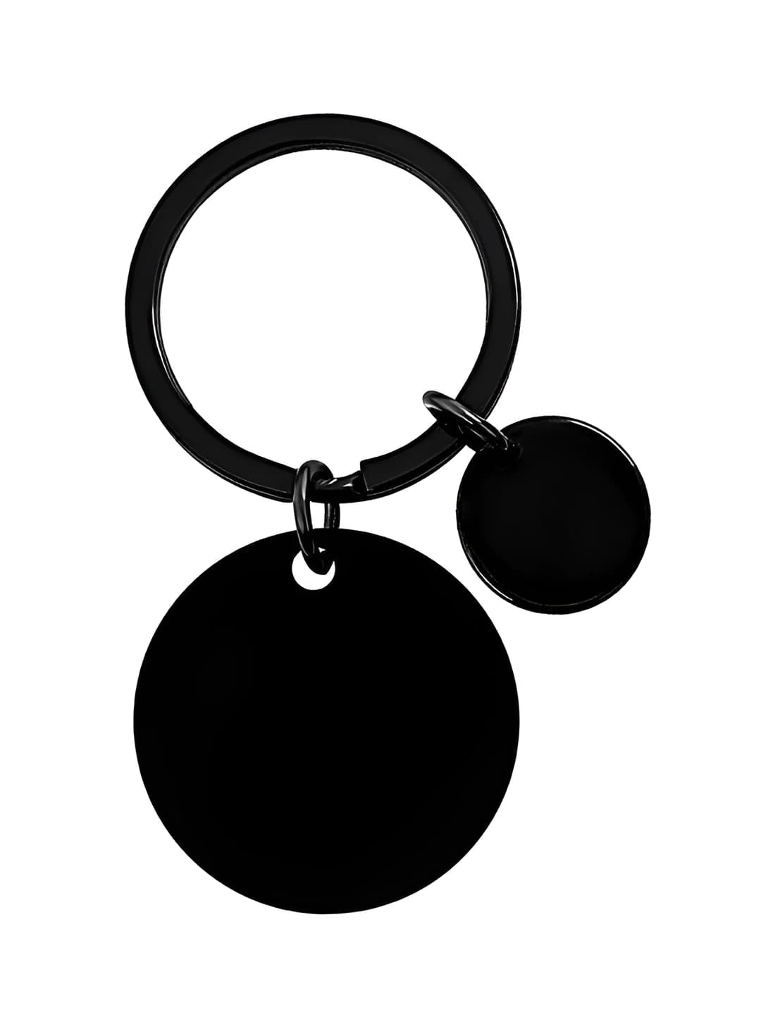 Round plate + small circle + key ring (black set)