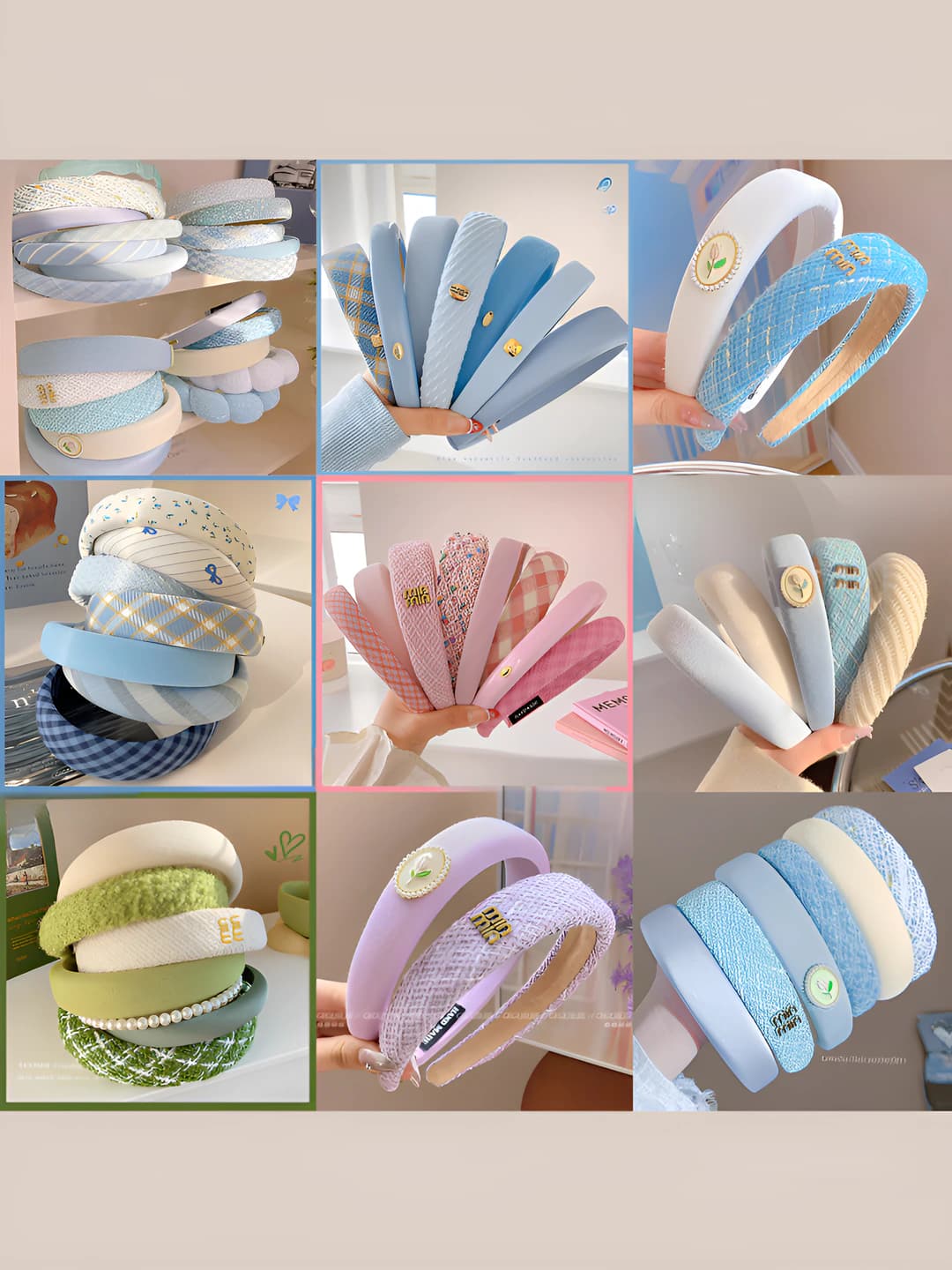 Women's Korean style fabric headband for styling bangs, sweet and cute