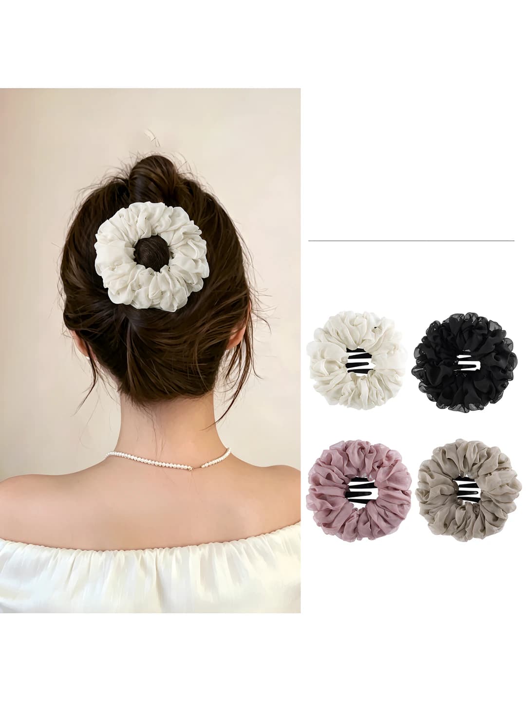 Women's hair clips and combs: seamless flat large claw clip in bud shape with premium style