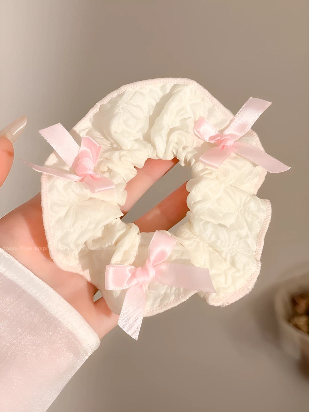 Pink, bow, 11 cm