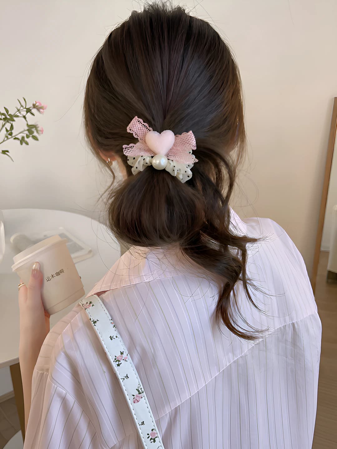Polka dot, bow and heart