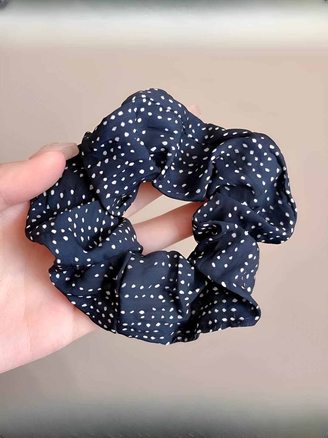 Blue, polka dot, 8 cm