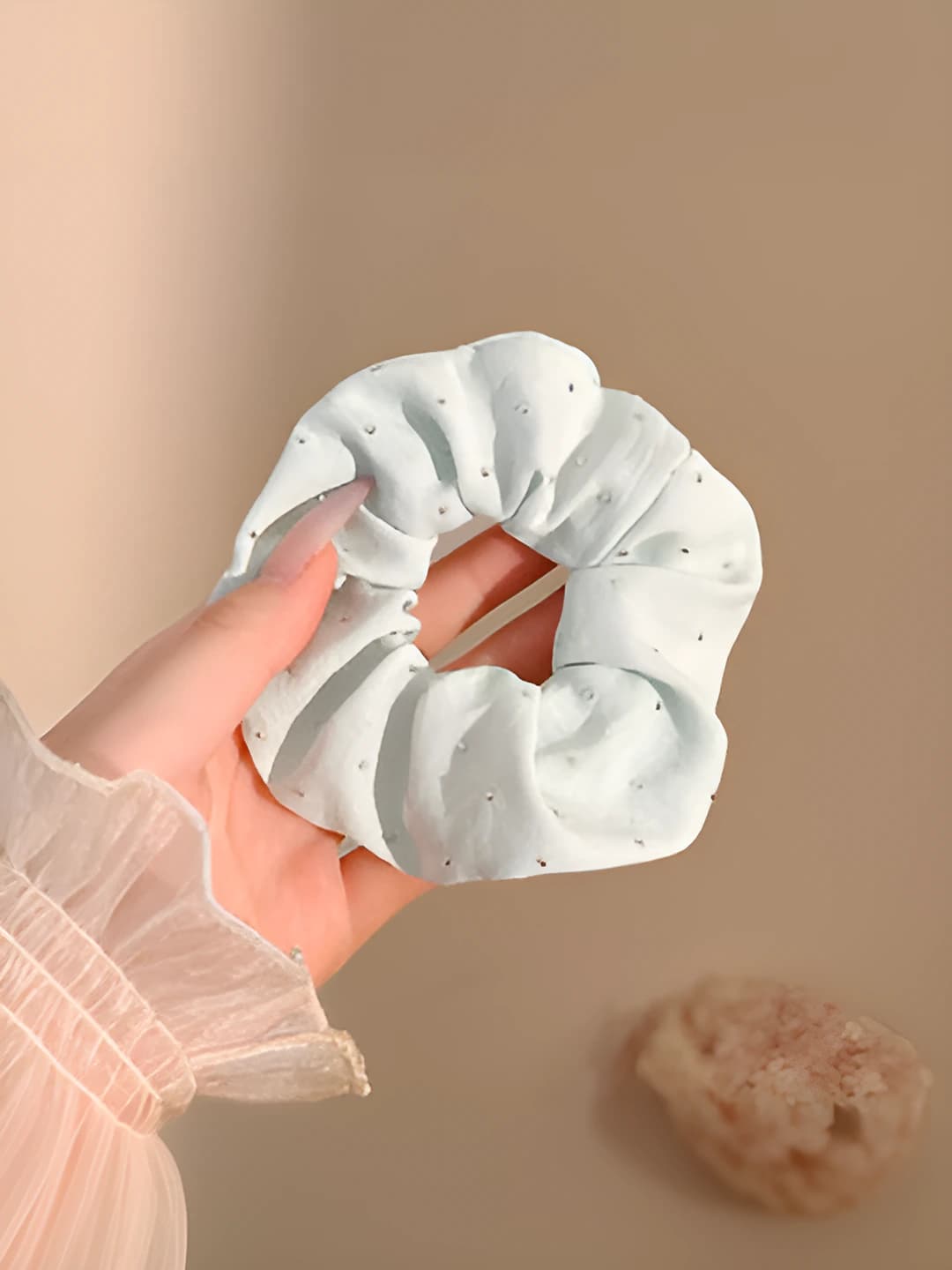Light blue, rhinestone, 10 cm