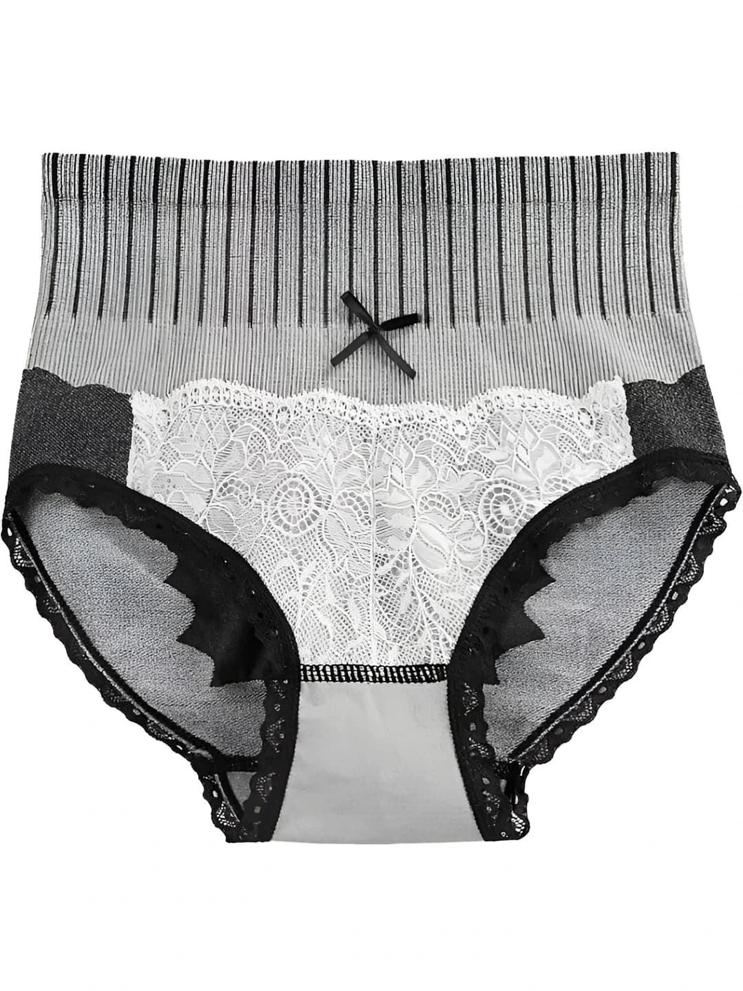 Women's high-waisted lace briefs, all-season, breathable, tummy control, hip-lifting, plus size