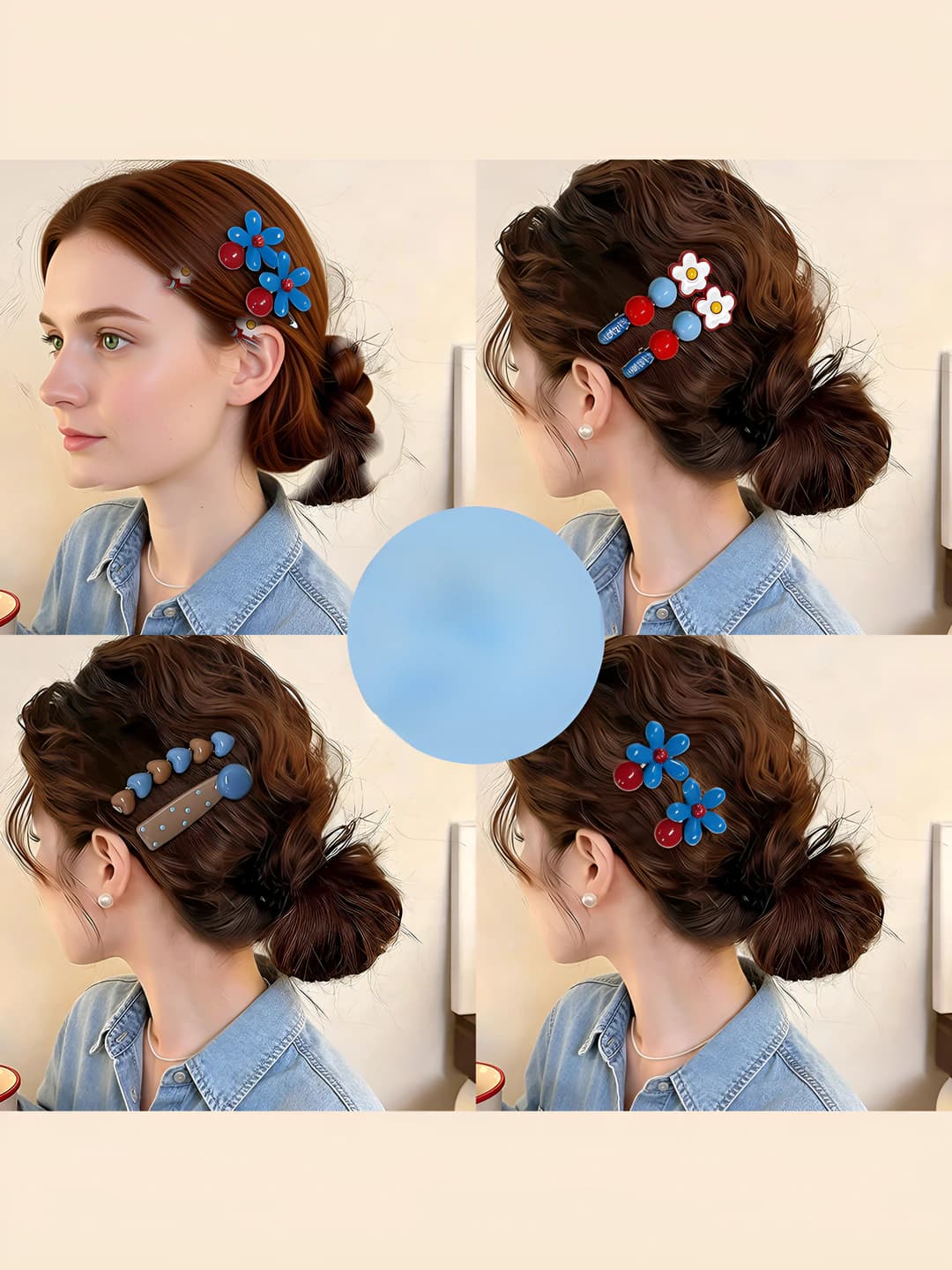 Women's hair clips: 2026 seamless floral hair clips in Korean style