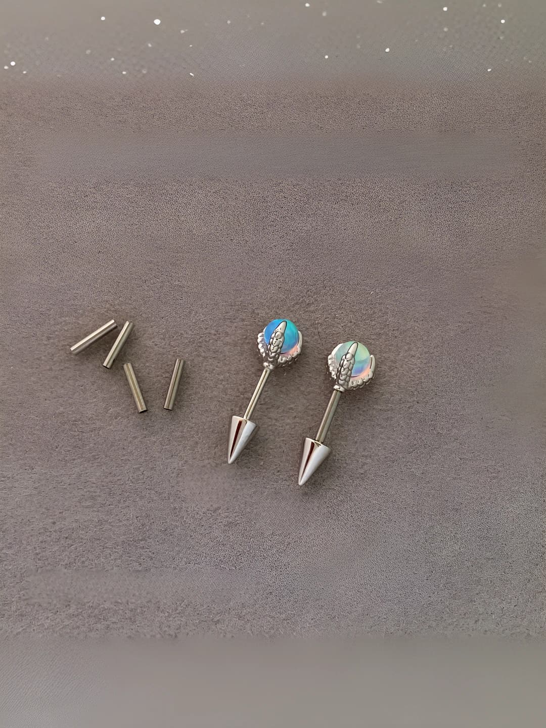Women's titanium steel earring post adapter 0.8mm and 1.2mm thickness with circular pattern