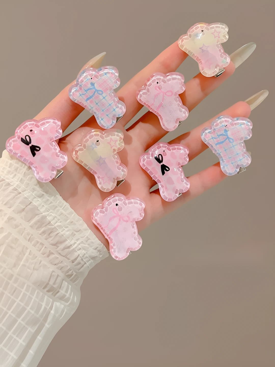 15# Pink bunny, 8 pcs