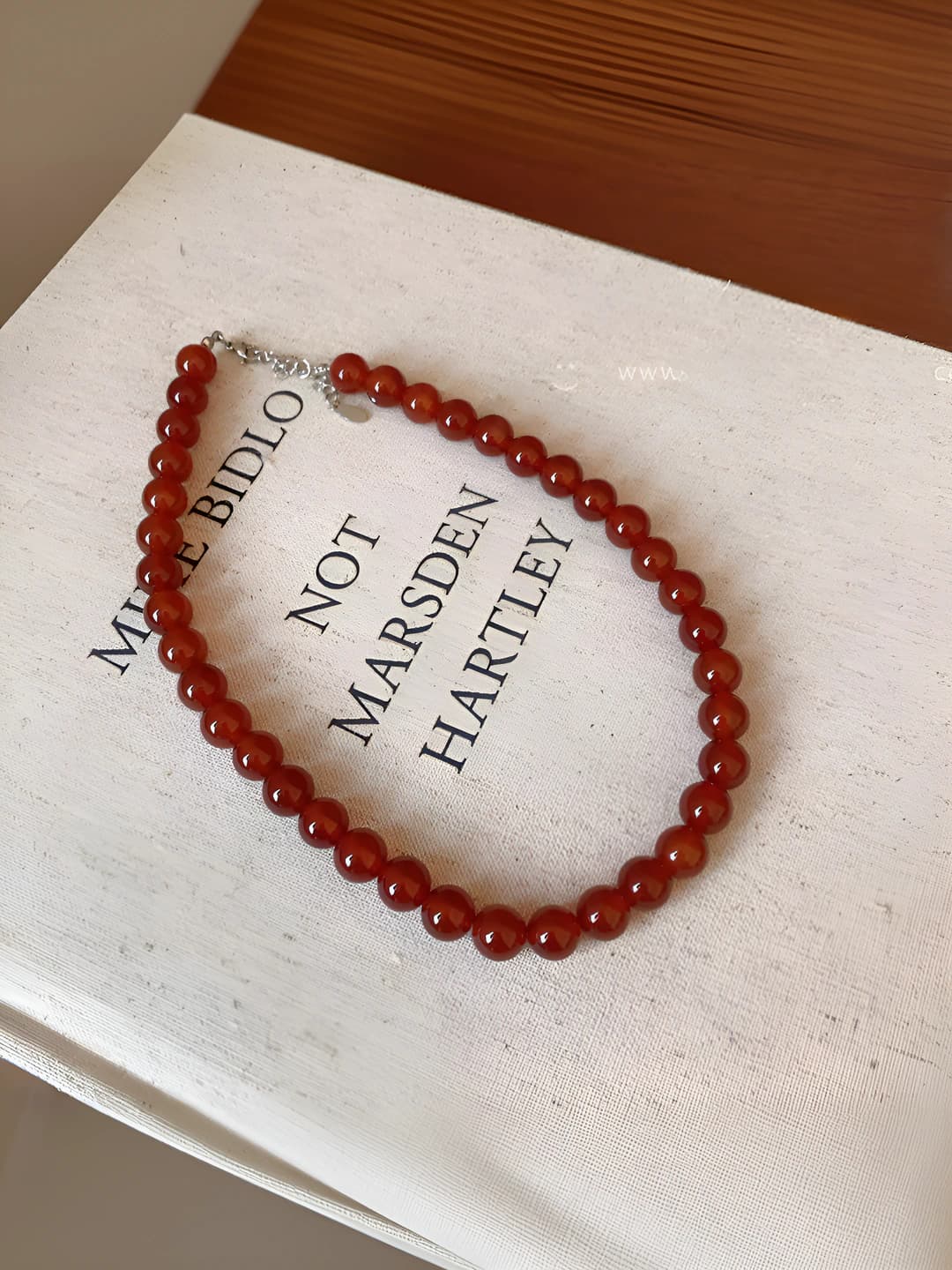 Glass bead-10mm#red pearl necklace