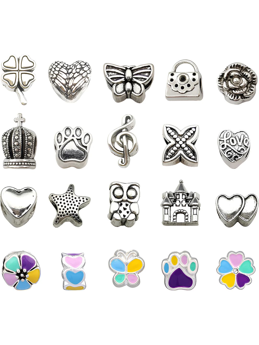 20 pcs mixed multicolour large hole beads