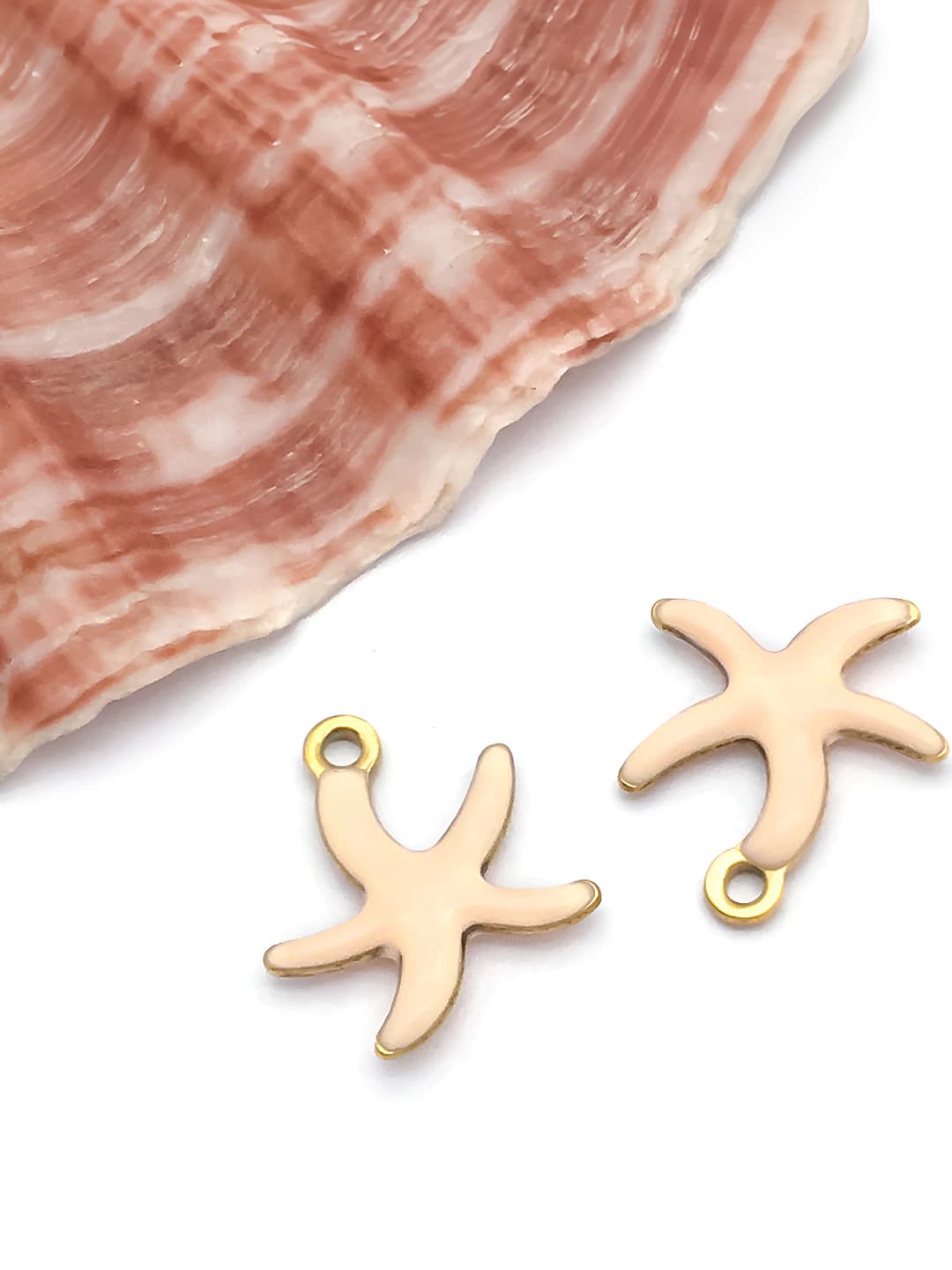 1 pc small gold nude pink starfish 10x10mm-0.2g