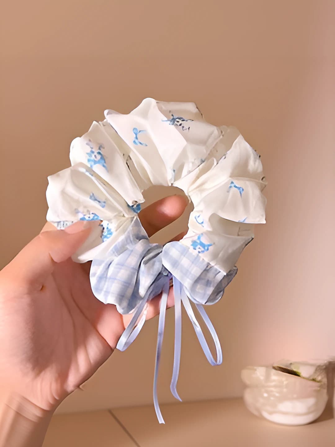1# Синий клетка котик резинка 12cm
