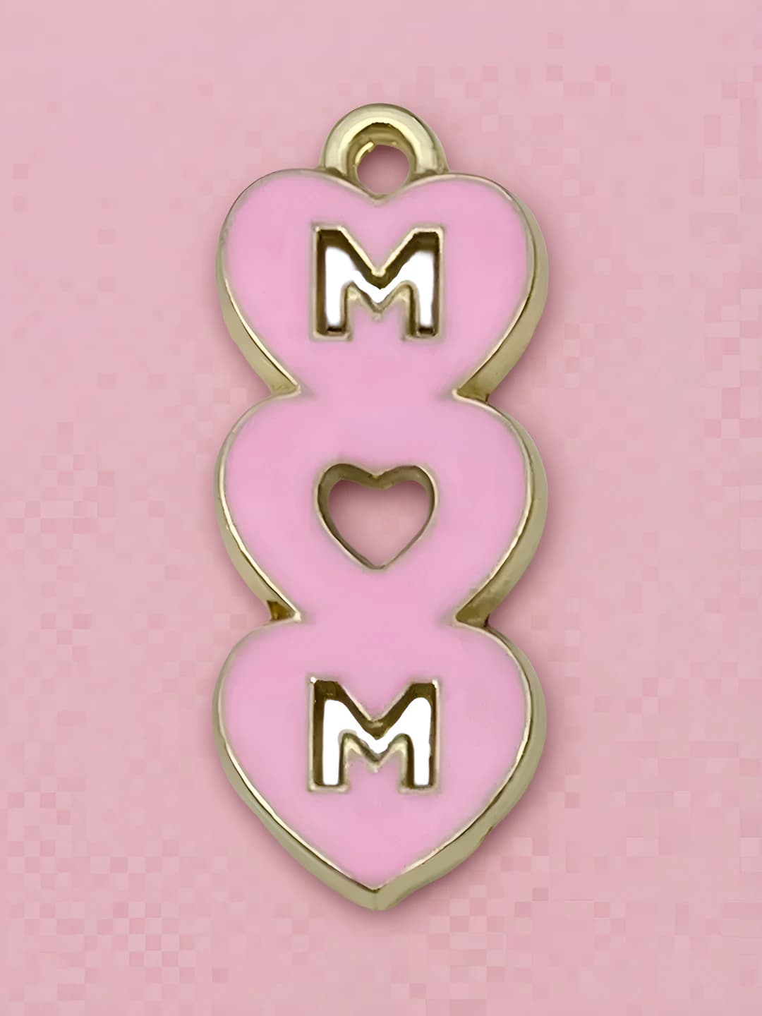 1 шт. розовый День матери ажурное сердце буква MOM 28×12mm-1.3g