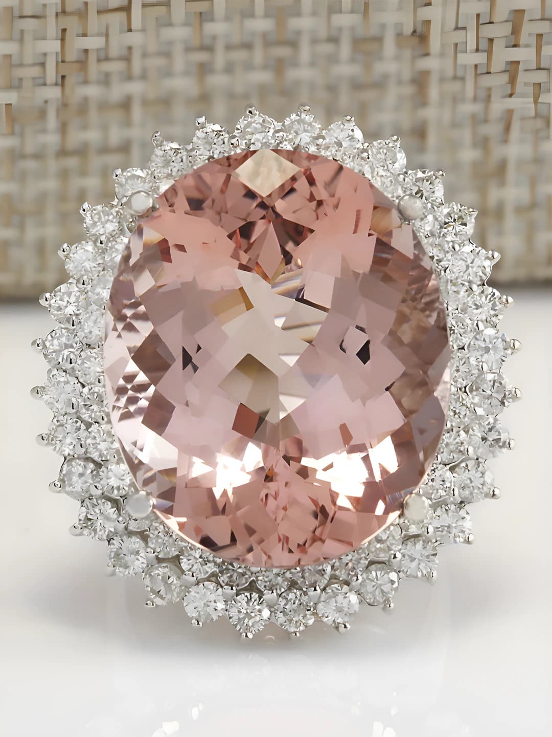 Women's retro style elliptical zircon copper ring