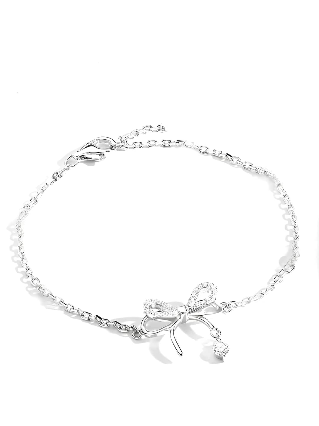 Copper micro-paved bow bracelet [18+5 cm]