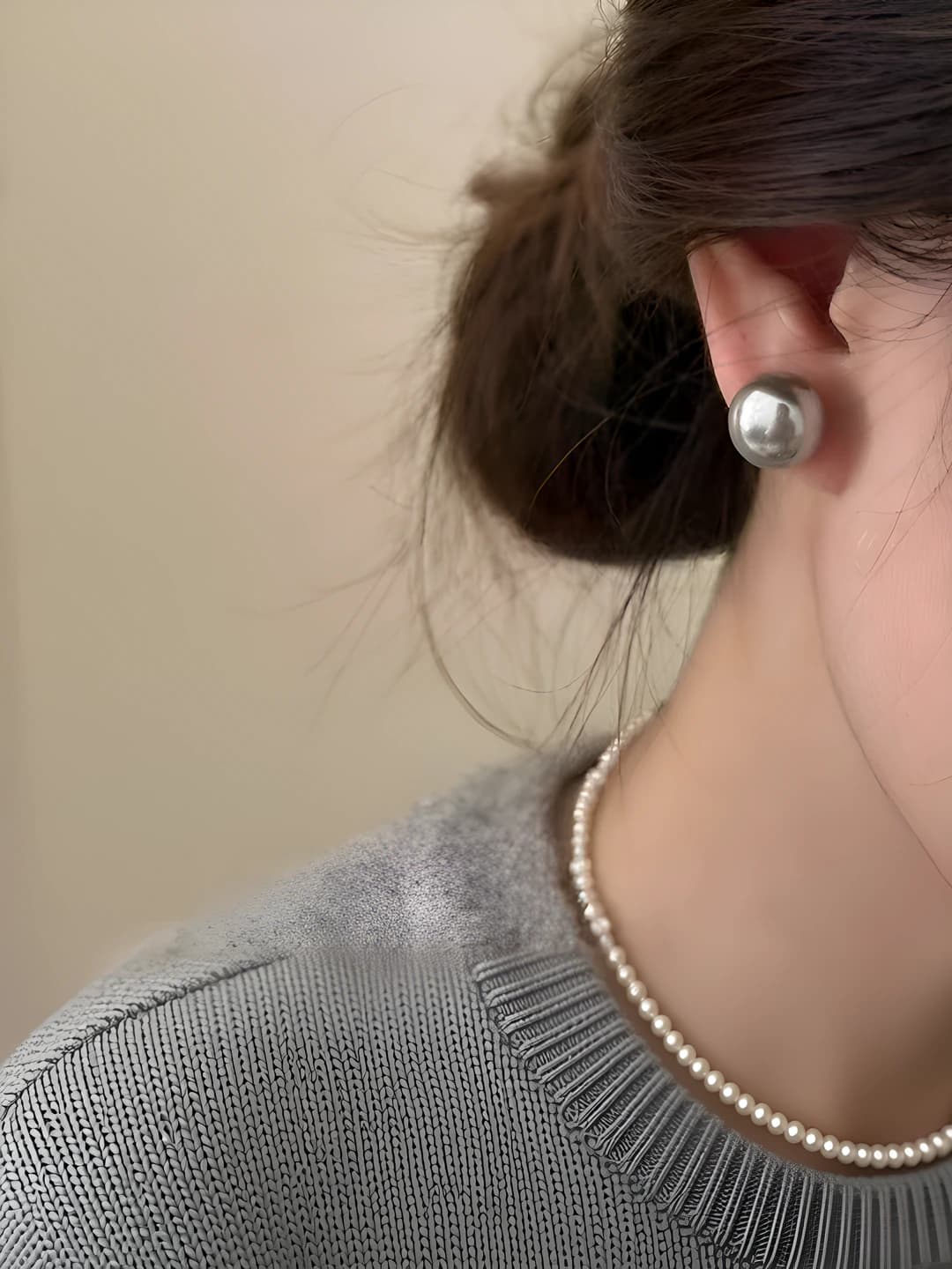 Round earring - Champagne
