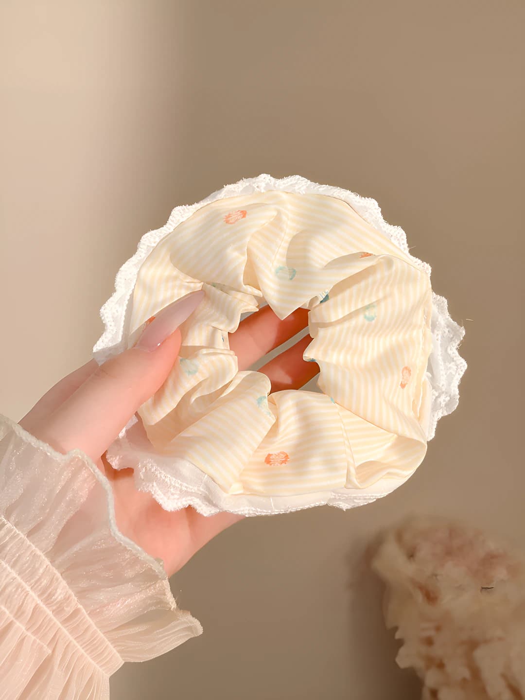 Polka stripe, yellow 12.5 cm