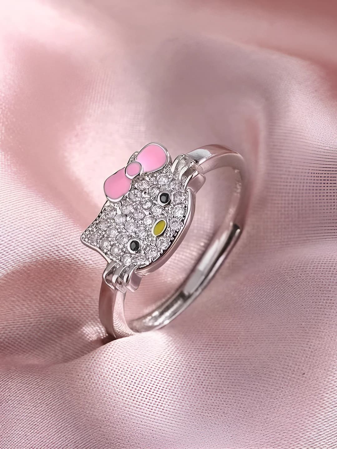 566KT Cat Ring Silver