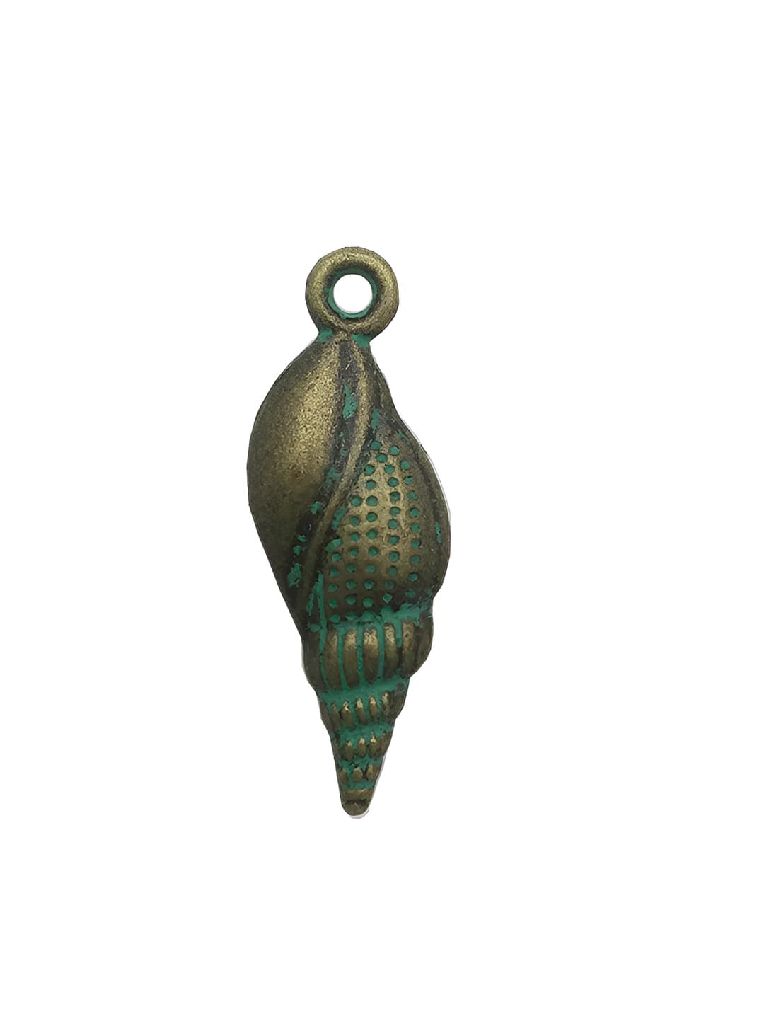 1 pc antique teal shell 8x23mm