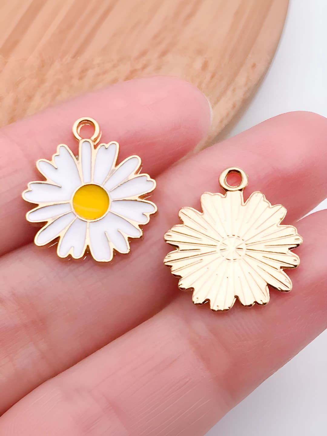 1 шт белая эмаль одуванчик - 16x18mm - 1g