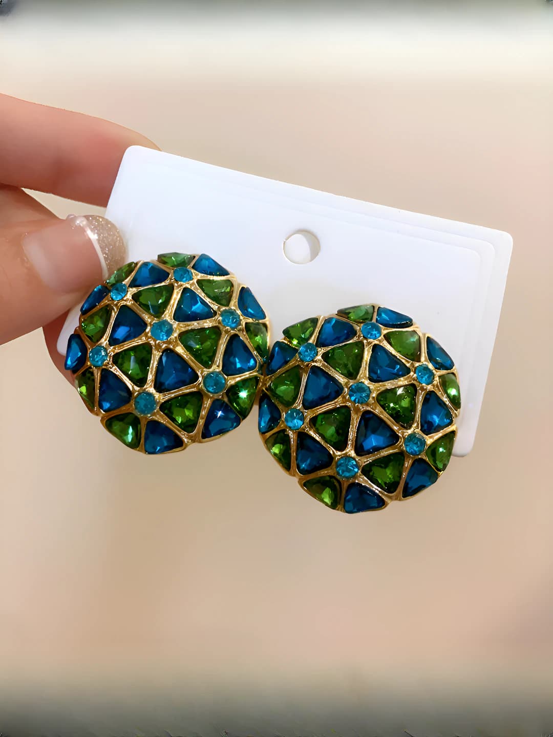 61# Silver pin - Gold - Blue - Green