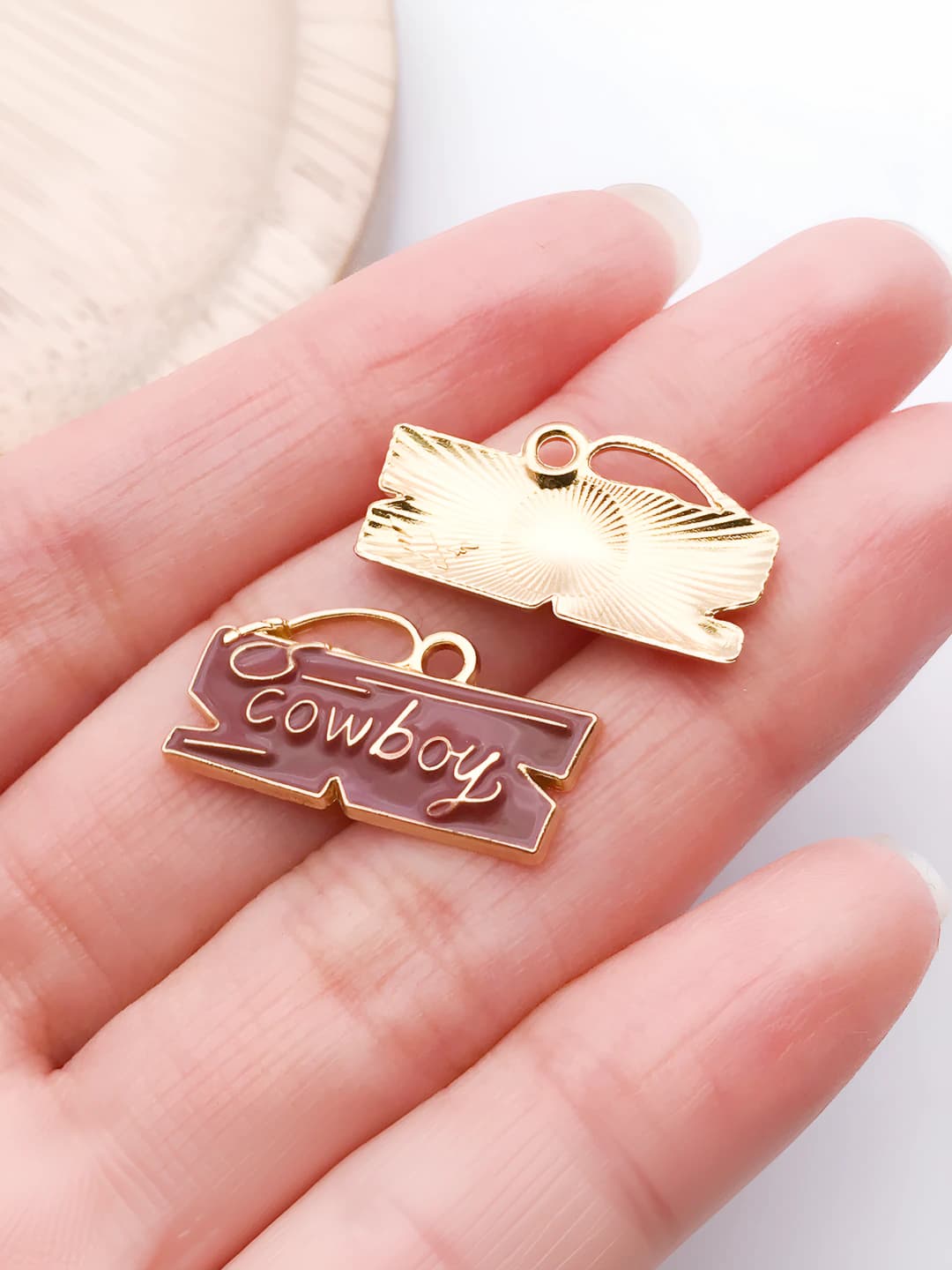 1 dona jigarrang, g'arb jinsi, cowboy, 12x23mm-1.1g