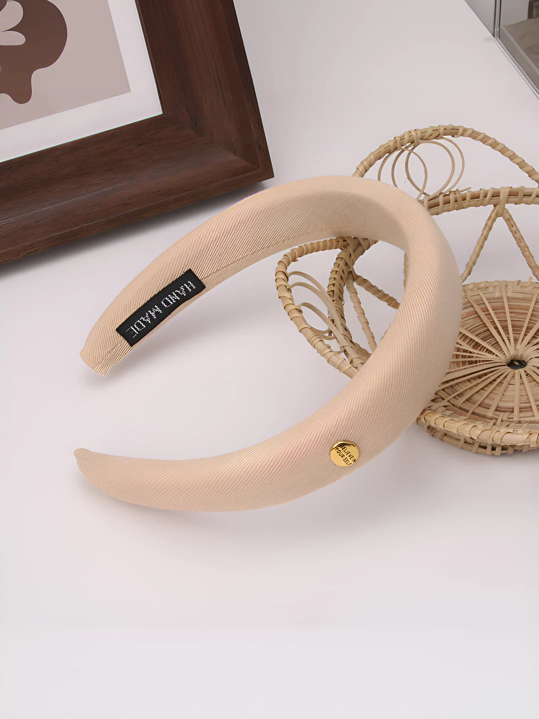 Apricot gold logo headband