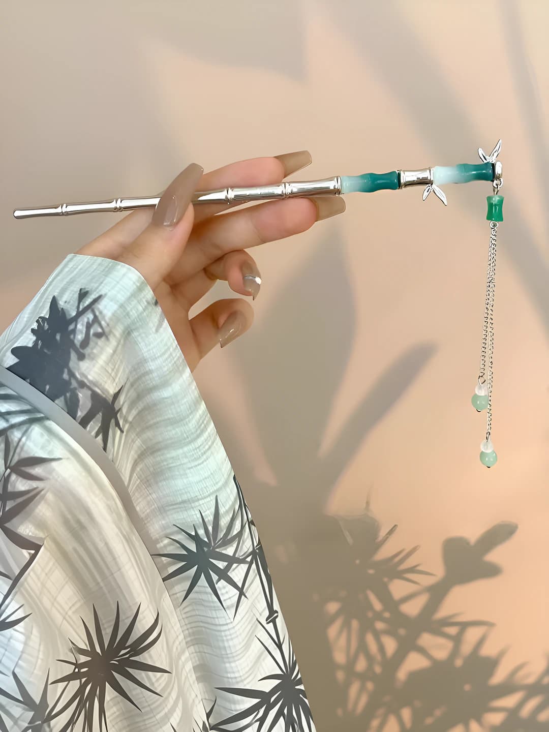 Silver double bamboo