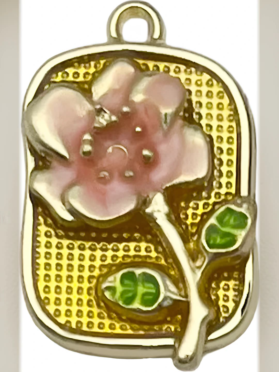 Жёлтый квадрат абрикосовый цветок лист 25x17mm-3.2g