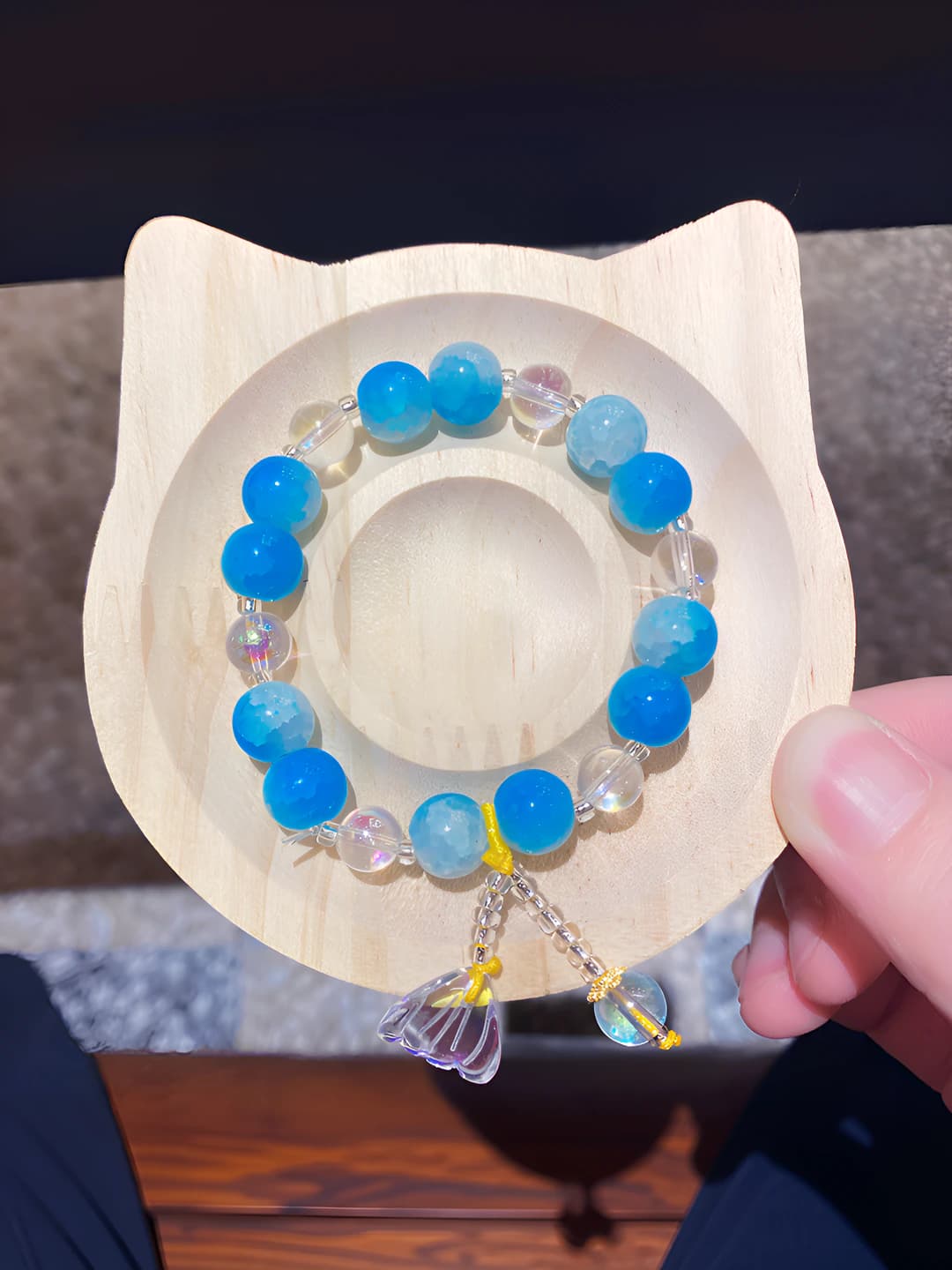 Fish tail blue milky ice bracelet (bag)