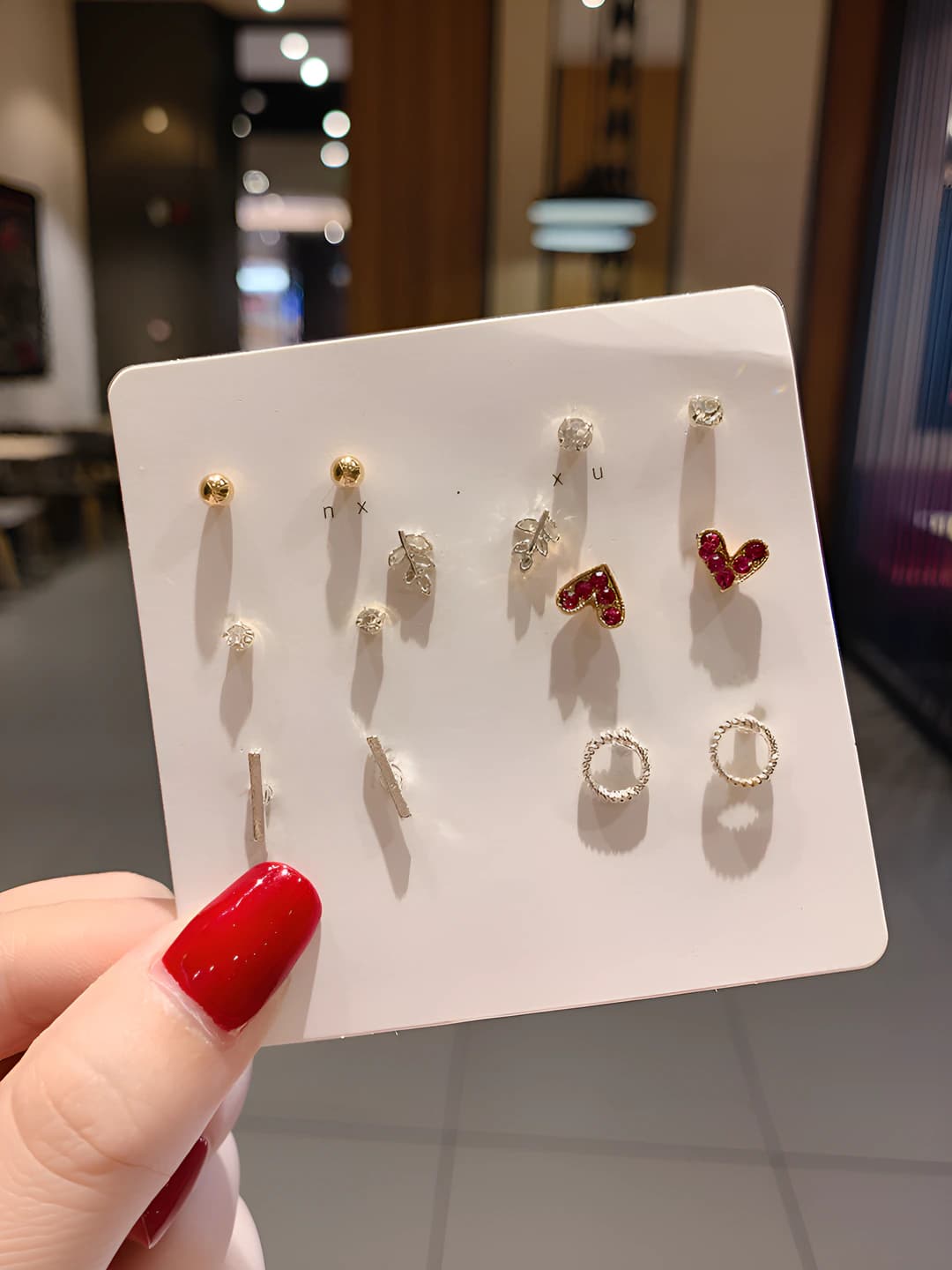 Wine red heart 7-piece set