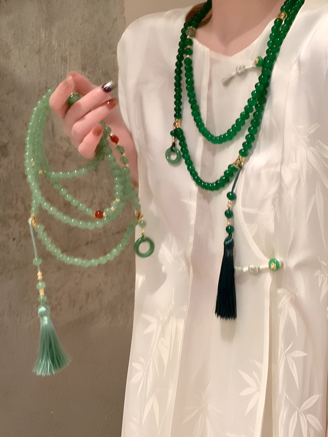 Ayollar uchun yangi xitoy uslubidagi xavfsizlik to'g'asi, tushki munchoqli uzun zanjirli munchoqlar, qipao uchun retro aksessuar