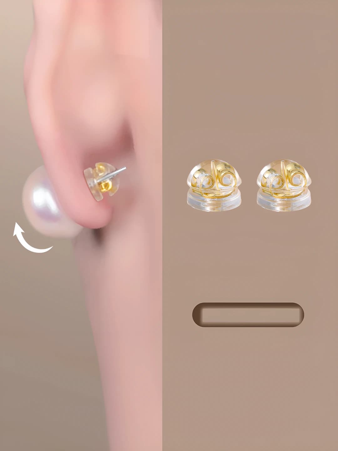 18# Gold ear plugs, 1 pair, reinforced