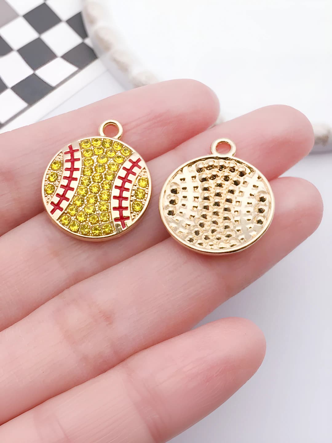 Yellow softball 22x18x3mm