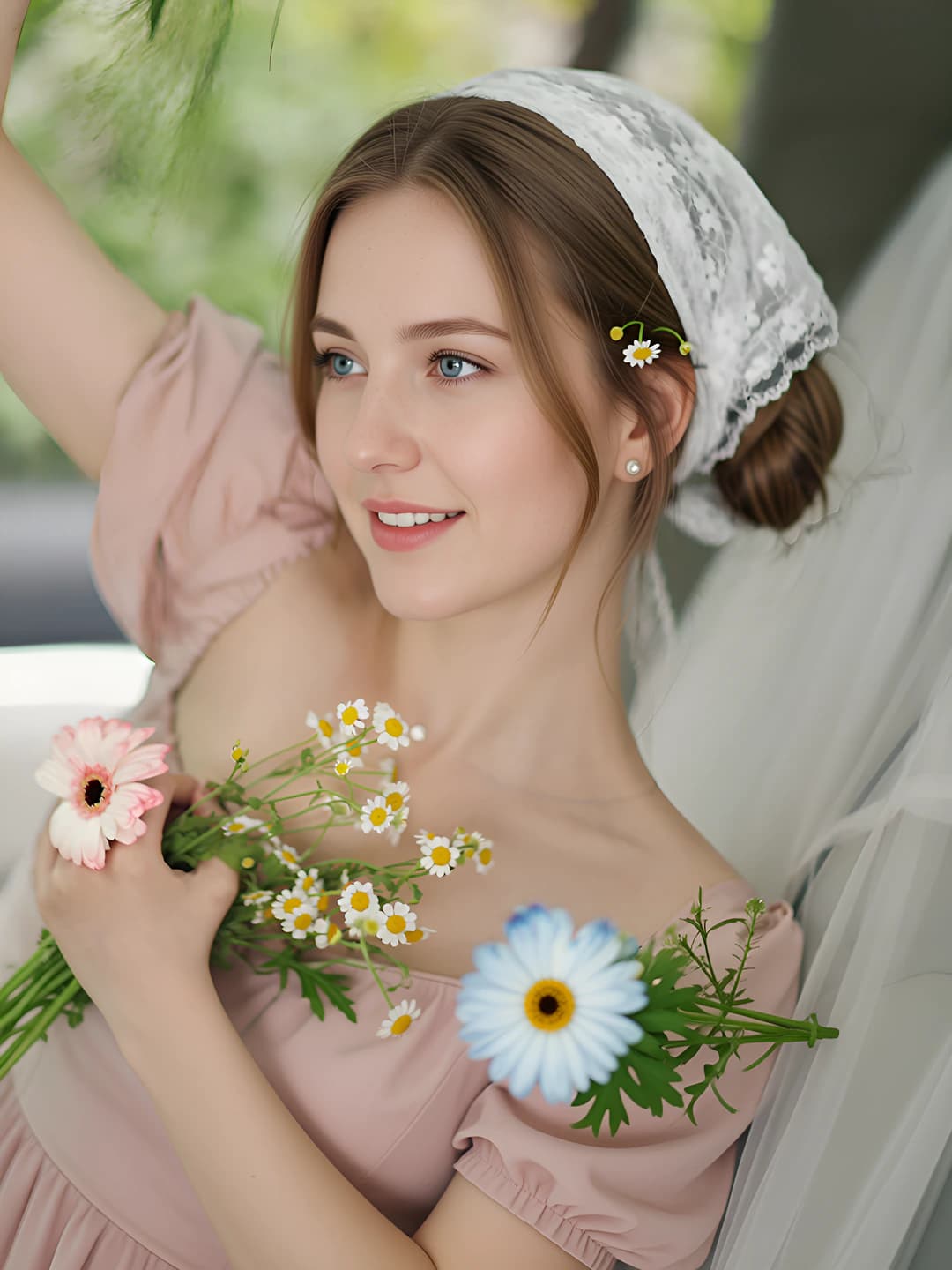 Цветочное кружево треугольник 145 см