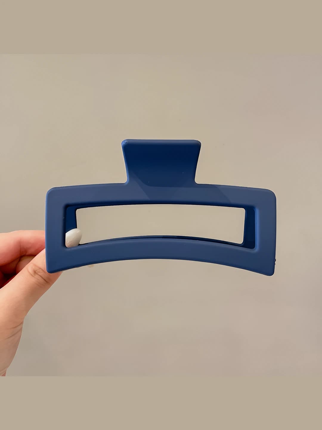Large Morandi blue square clip 13 cm